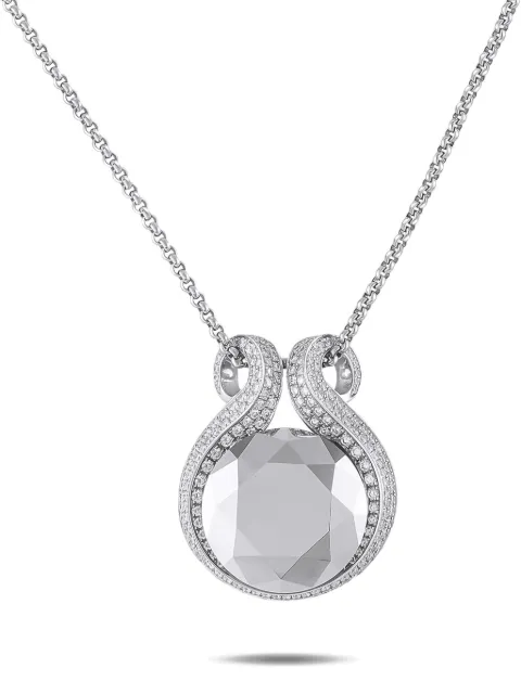 Chopard Pre-Owned 18K white gold diamond and hematite pendant necklace Silver CH09031725