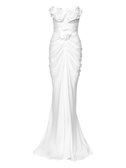Ana Radu strapless floral-detail gown White 42836