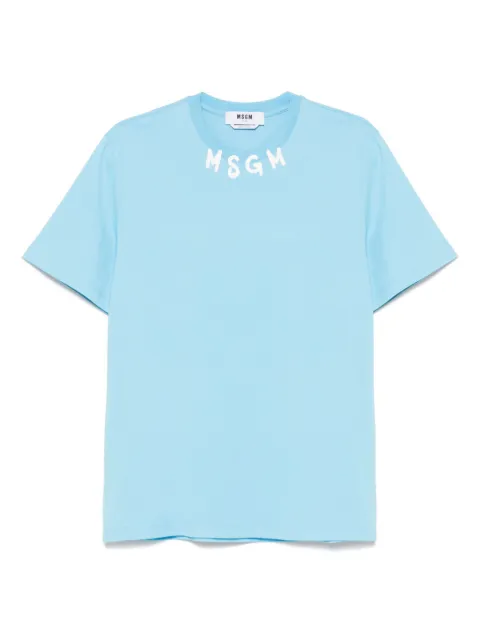 MSGM logo-print T-shirt Blue 3840MM102257002