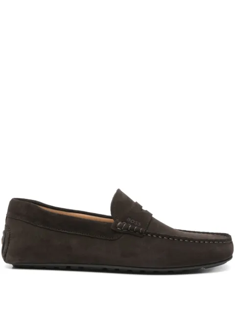 BOSS penny-trim moccasins in suede Brown 50541750