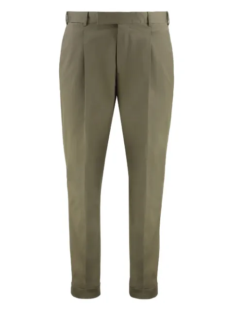 PT Torino cotton blend straight-leg trousers Green CORSZAZ40FWDSD59