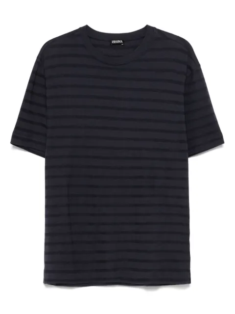 Zegna striped T-shirt Blue UF388A9F732