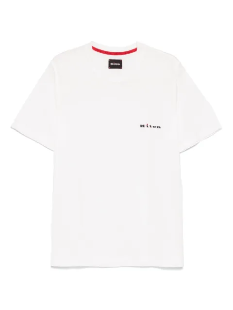 Kiton logo-embroidered T-shirt White UMK0717