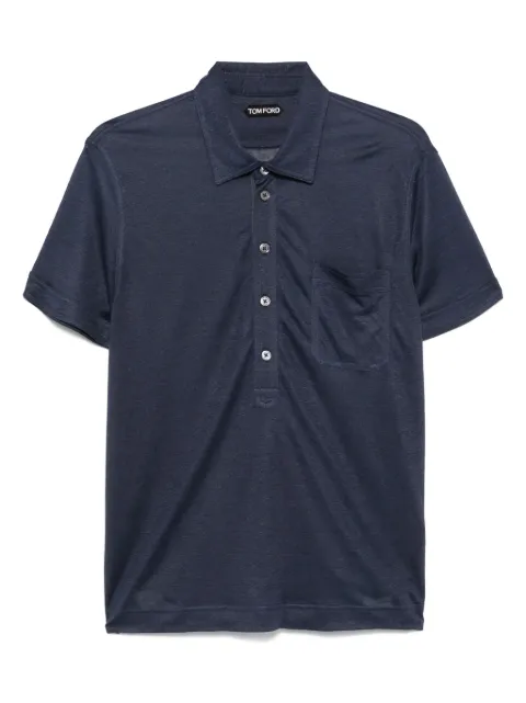 TOM FORD slub-texture polo shirt Blue JPS007JMS024S25