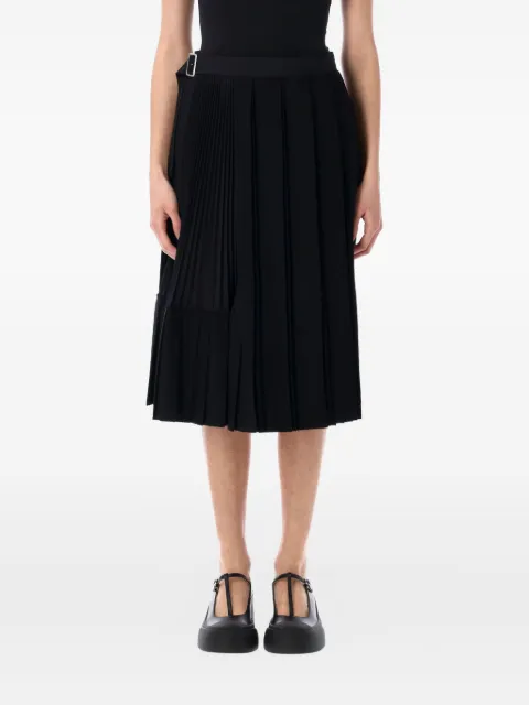 Junya Watanabe pleated midi skirt Black JOS010