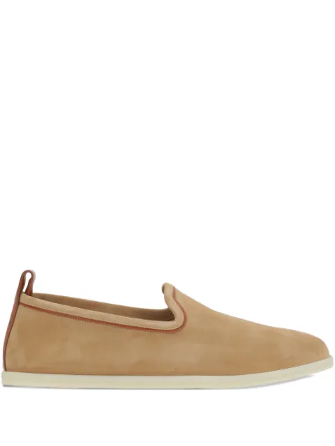 Loro Piana Venice Walk contrast-stitching suede loafers Brown FAN1318