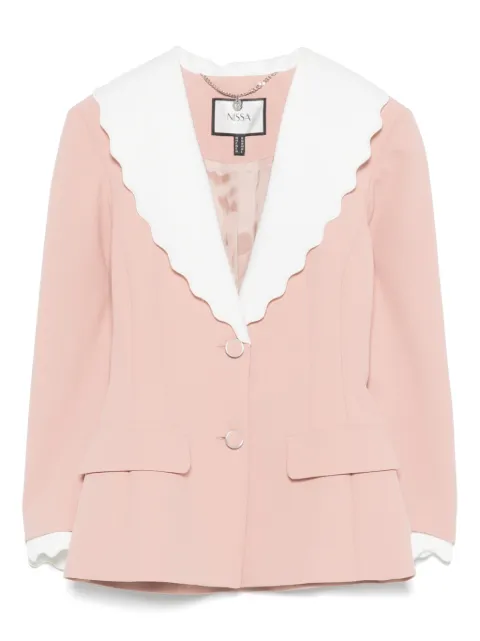NISSA scalloped-lapels blazer Pink S15846PINK