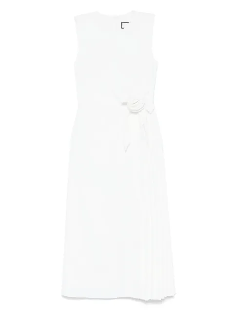 NISSA pleat-detailed midi dress White RC15688WHITE