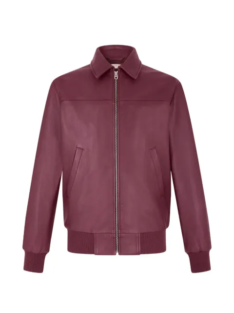 FURSAC zip-up leather jacket Red FHPBL00119