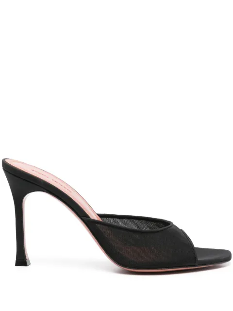 Amina Muaddi Alexa sandals Black ALEXAMESHSLIPPER95