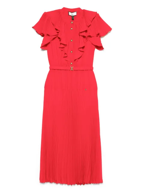 NISSA pleated midi dress Red RZ15789RED