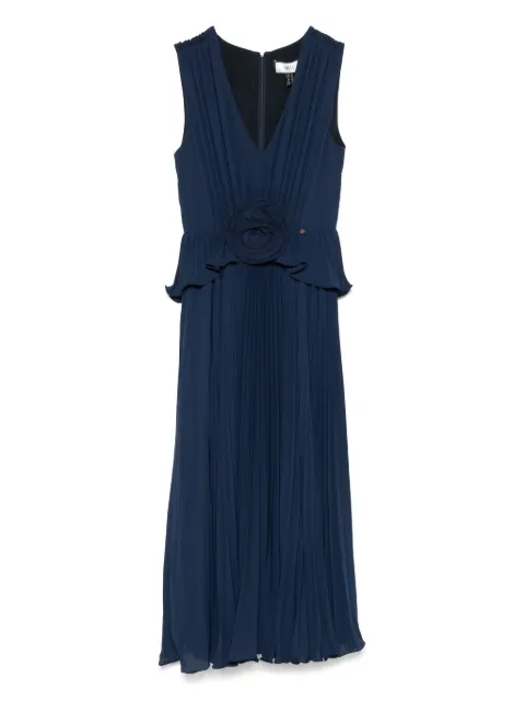 NISSA plissé midi dress Blue RS15790