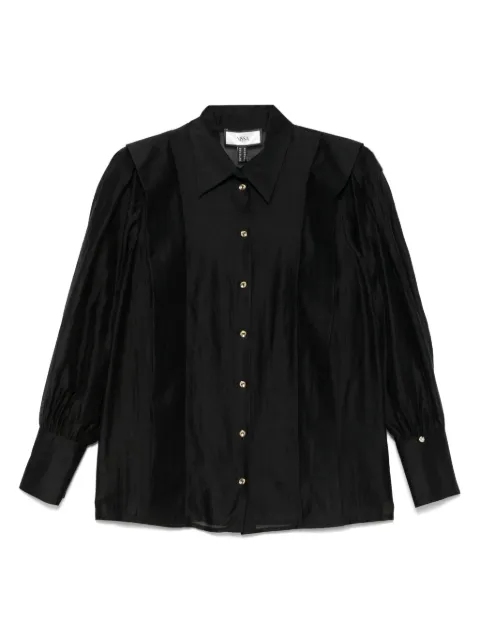NISSA pleated shirt Black C15804