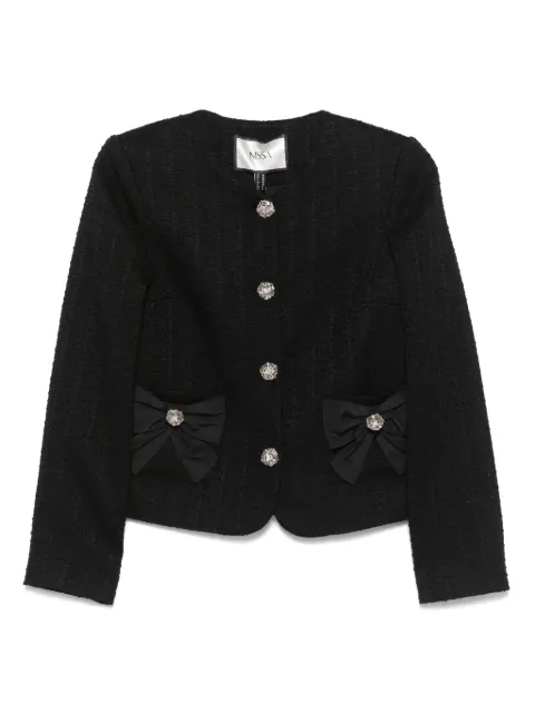 NISSA bow-detail jacket Black J15628