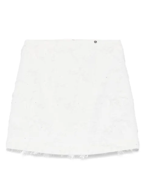 NISSA floral-jacquard skirt White F16048