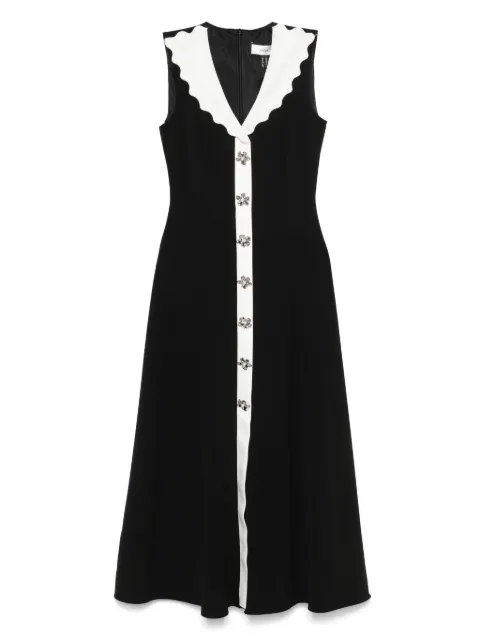 NISSA scallop-collar midi dress Black RC15841