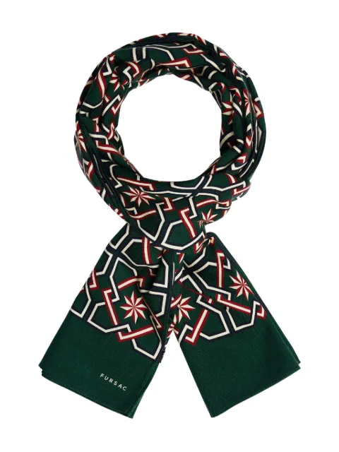 FURSAC geometric-pattern scarf Green FHABO00122
