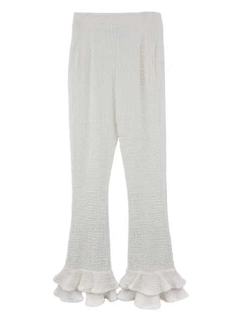 AMBUSH ruffle-hem trousers White 12115348