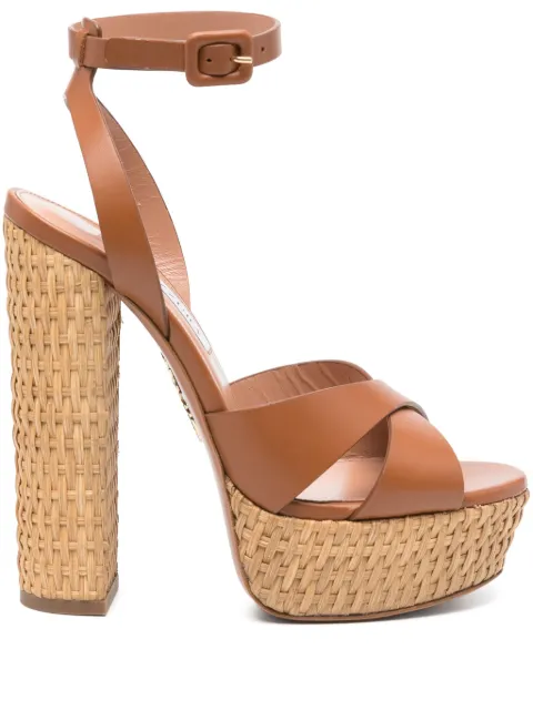 Aquazzura 150mm leather sandals Brown SSKHIGB0CWK