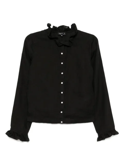agnès b. ruffle-trim blouse Black L887UAF9