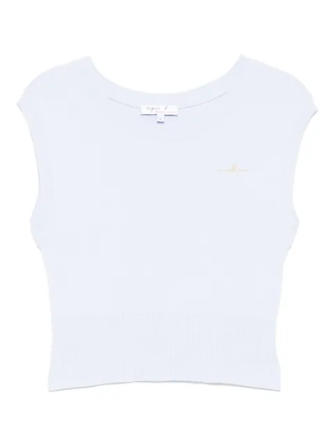 agnès b. logo-embroidered vest Blue ECY9K401