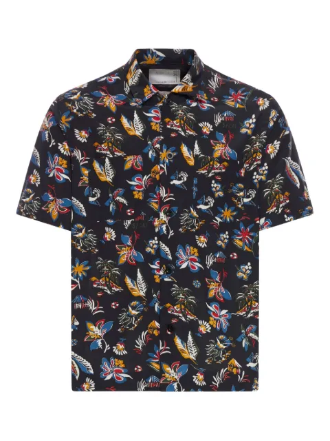 sacai floral print short-sleeve shirt Black 2503653M