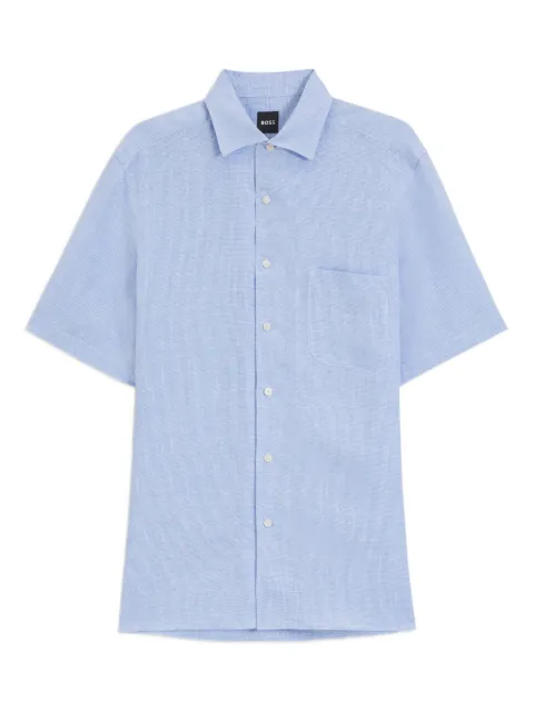 BOSS x David Beckham short-sleeve button-up shirt Blue 50548868