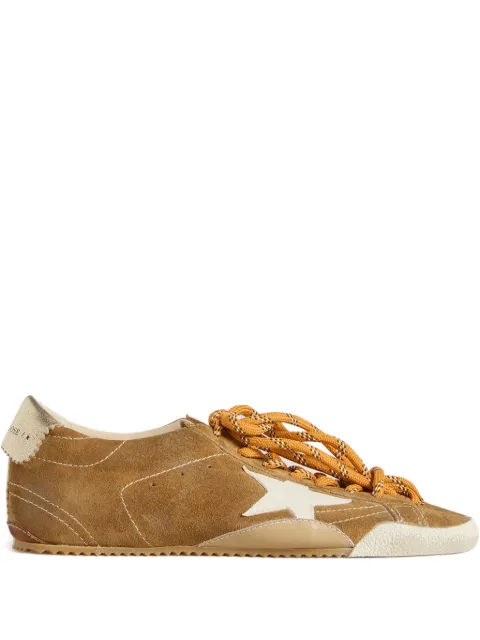 Golden Goose True-Star trainers in tobacco-colored suede with white star and platinum heels tab Brown GWF00922F007393