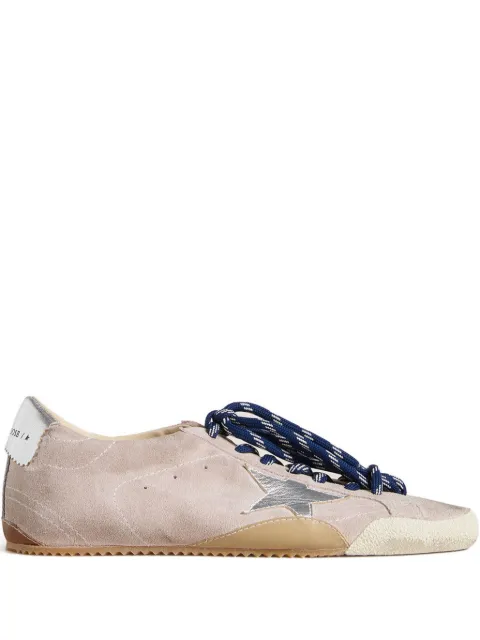 Golden Goose True-Star trainers in pastel pink suede with silver star and heels tab Pink GWF00922F007383
