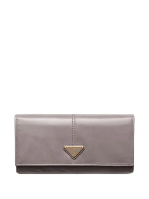 Prada large triangle-plaque wallet Grey 1MH1322CYR