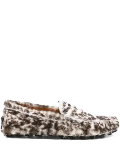 Tod's Gommino leopard-print pony-hair loafers Brown XXW52K00010UFZ