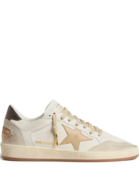Golden Goose Ball Star LTD trainers with beige star and black heels tab White GWF00327F007297