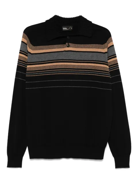 Kolor striped polo shirt Black 25SCMN01301