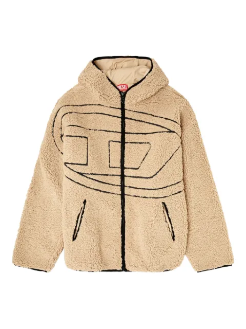 Diesel S-Zat logo-detail teddy hoodie Neutrals A189470KIBT
