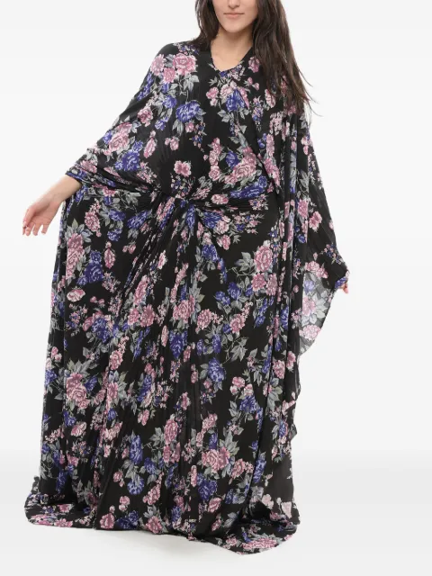 Balenciaga floral-print pleated maxi dress Black 790632TQL34