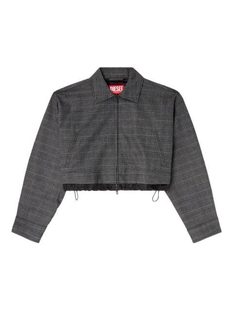 Diesel checked cropped jacket Black A193310DEBS