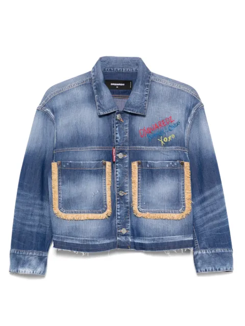 DSQUARED2 fringed denim jacket Blue S73AM0358S30341