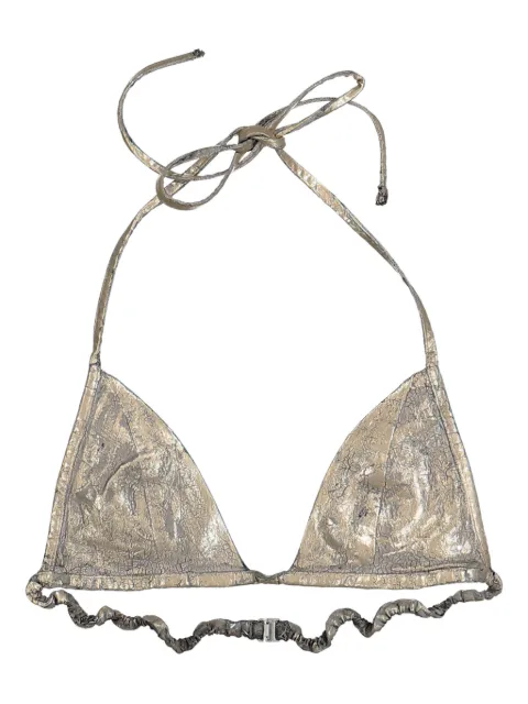 Rick Owens DRKSHDW metallic effect bikini top Gold DS01E3011SGMC02