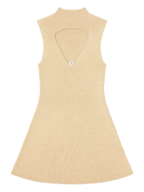 Diesel M-Oloni-Short keyhole-neck ribbed dress Neutrals A196670PLBF