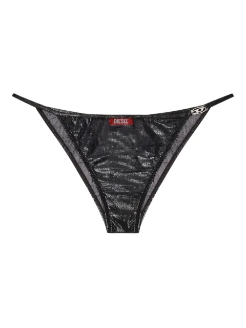 Diesel metallic-effect string briefs Black A177400HGBG