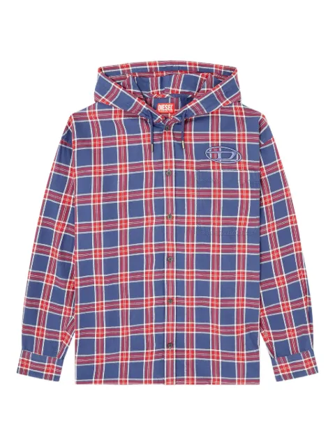 Diesel S-Dewny checked hooded jacket Blue A194460AJFI
