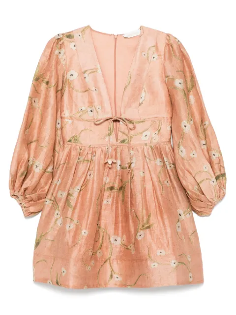 ZIMMERMANN Illuminate Drawn mini dress Neutrals 3761DS251