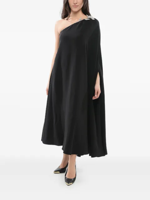 Valentino Garavani one-shoulder silk dress Black BAE8Y51MM