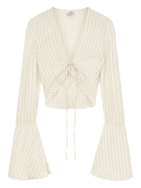 Donde Esteban silk cropped blouse Neutrals D4CAR227
