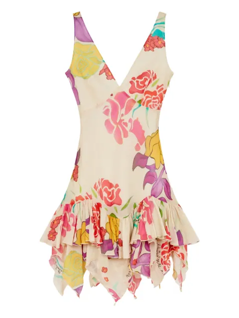 Donde Esteban floral-print mini dress Neutrals D4DRE116