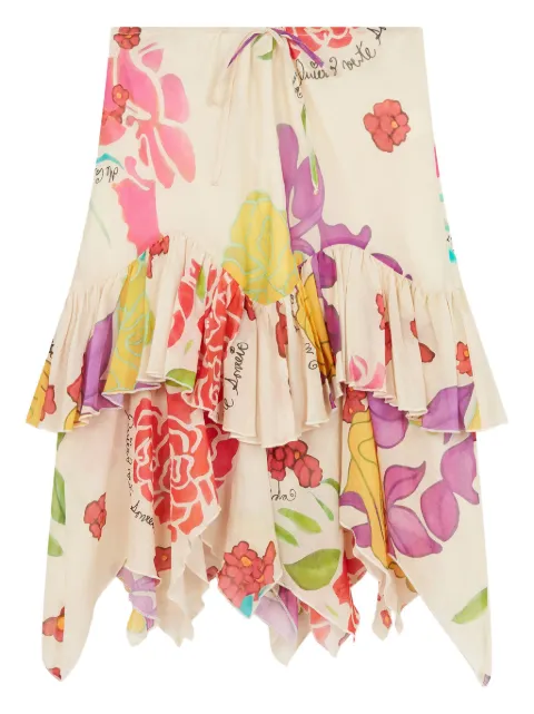 Donde Esteban floral-print midi skirt Neutrals D4SKI114