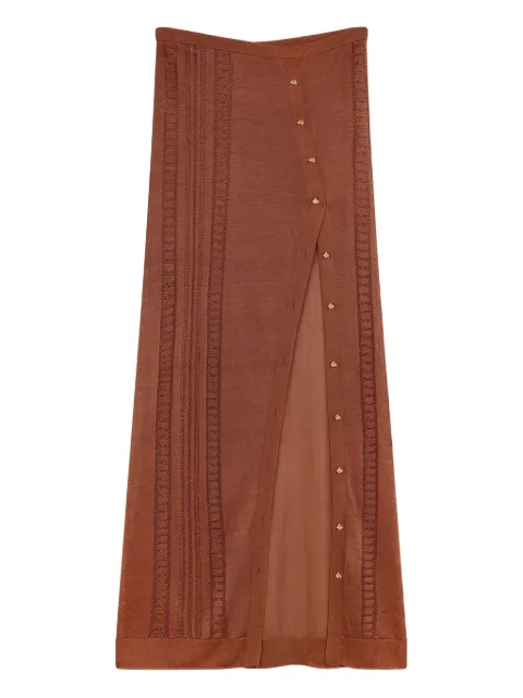 Donde Esteban Guayabera knitted maxi skirt Brown D4SKI887