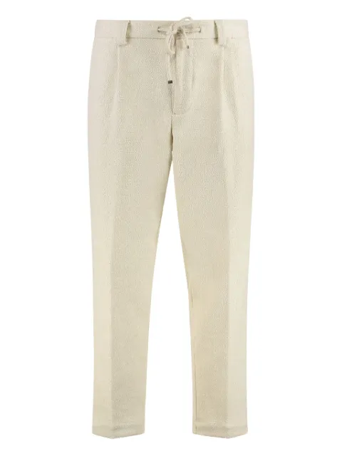 BOSS textured drawstring trousers Neutrals 50539749