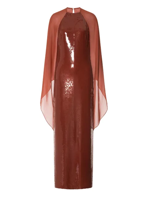 Alberta Ferretti sequined gown Brown AEF252M04095116