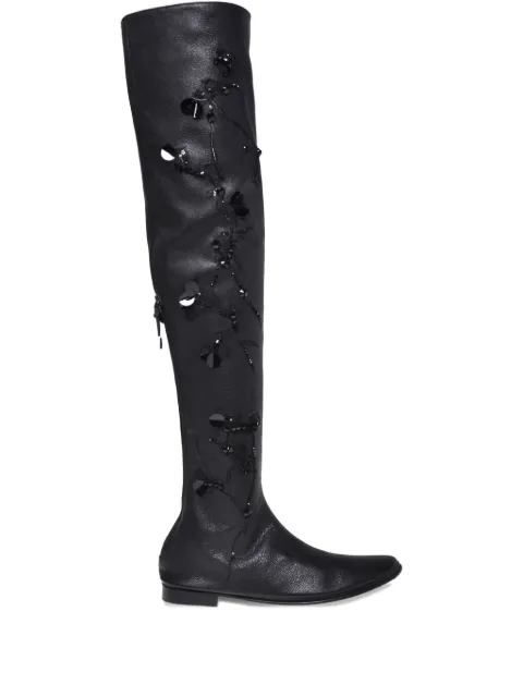 Alberta Ferretti sequinned thigh-high boots Black AEF2525262038020